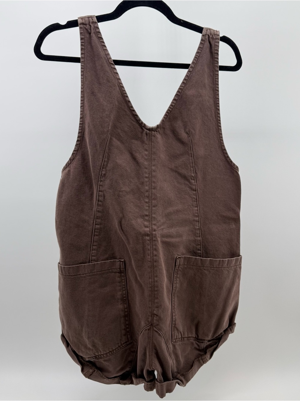 We The Free Free People High Roller Denim Shortalls in Washed Brown size XS